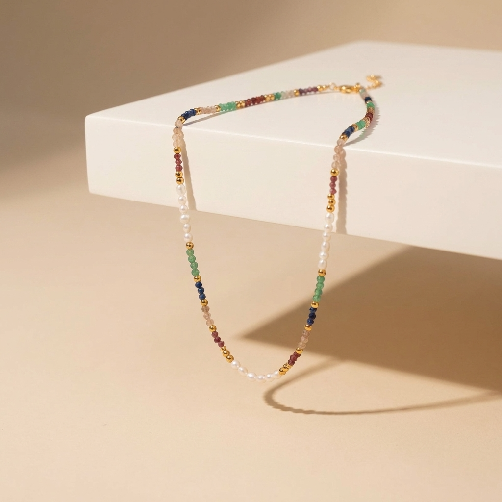 Sienna Rainbow Beaded Necklace