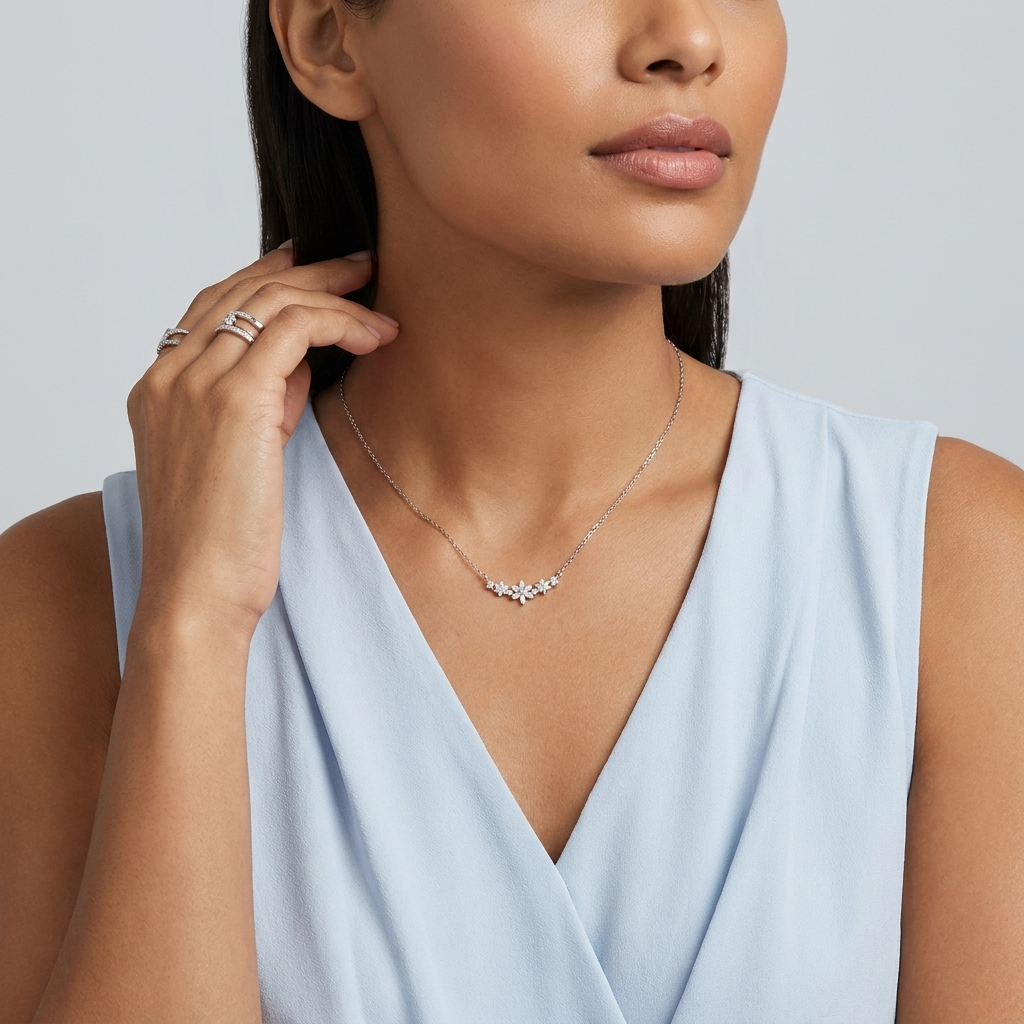 Camille Floral Sparkle Necklace