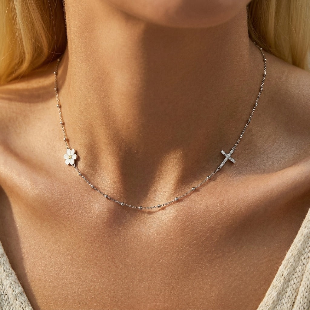 Elise Marguerite Croix Necklace
