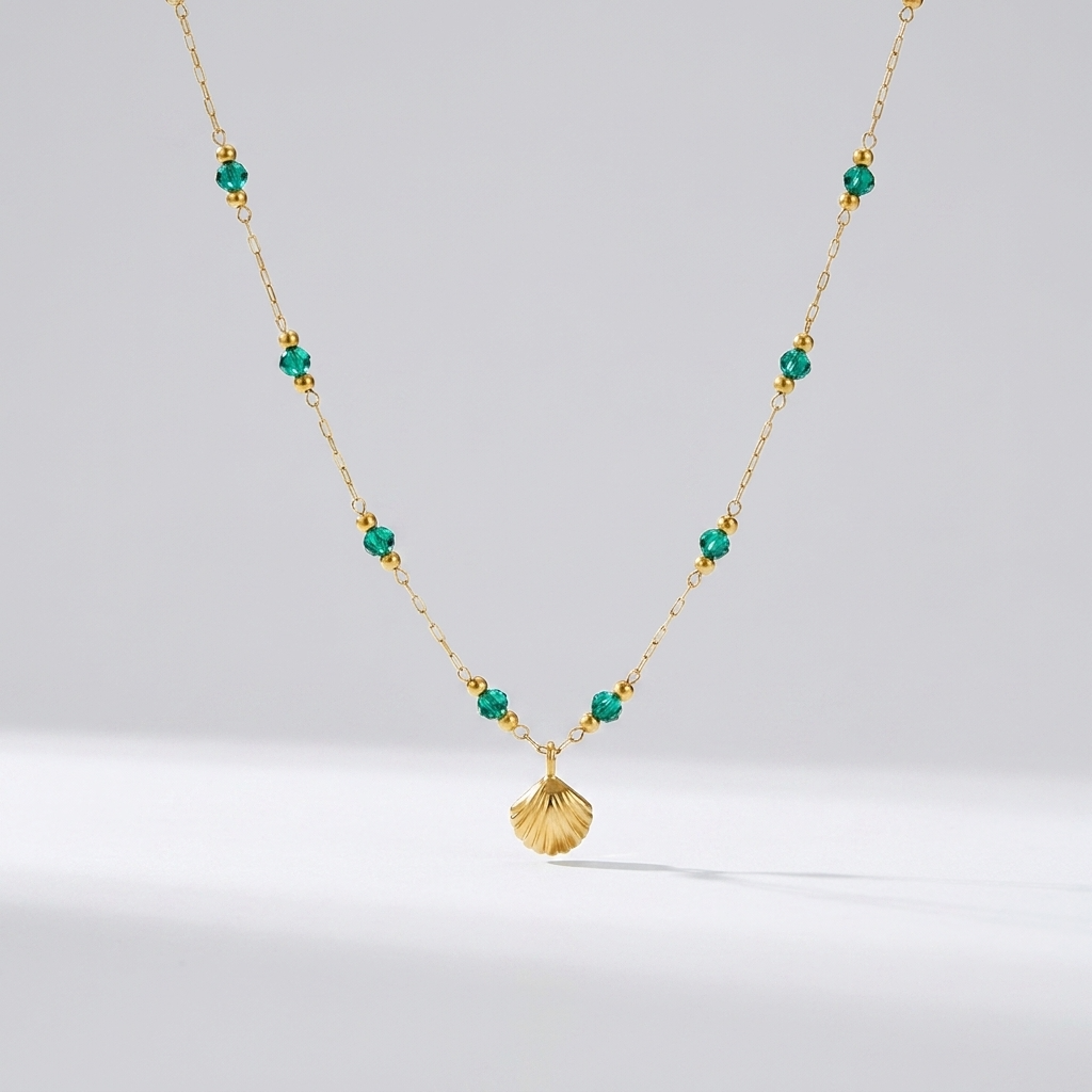Alla Gold Shell & Beads Necklace