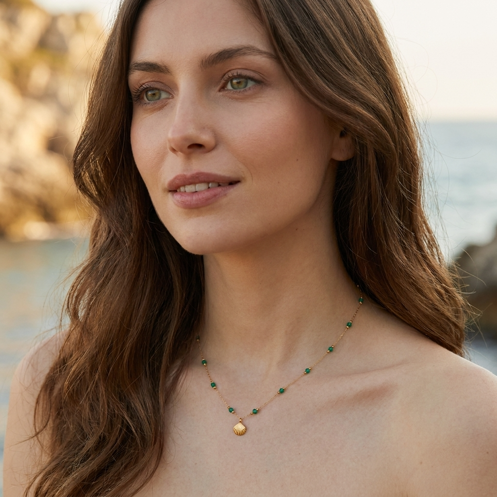 Alla Gold Shell & Beads Necklace