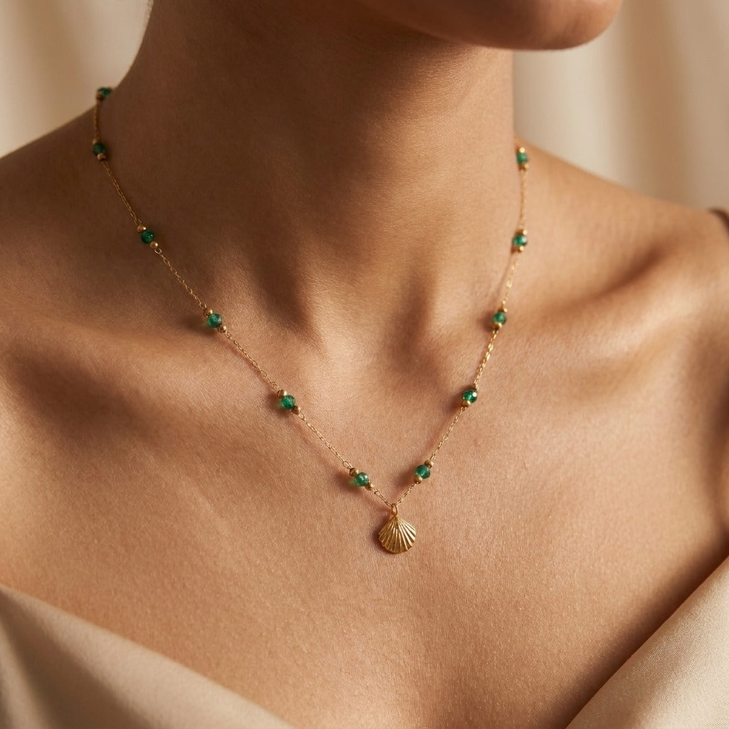 Alla Gold Shell & Beads Necklace