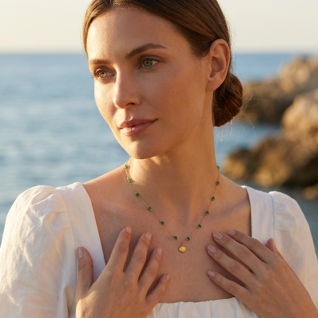 Alla Gold Shell & Beads Necklace