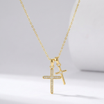 Camille Double Cross Necklace