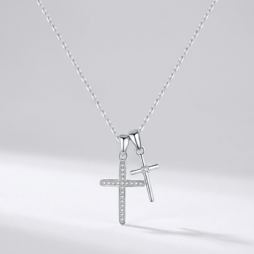 Camille Double Cross Necklace