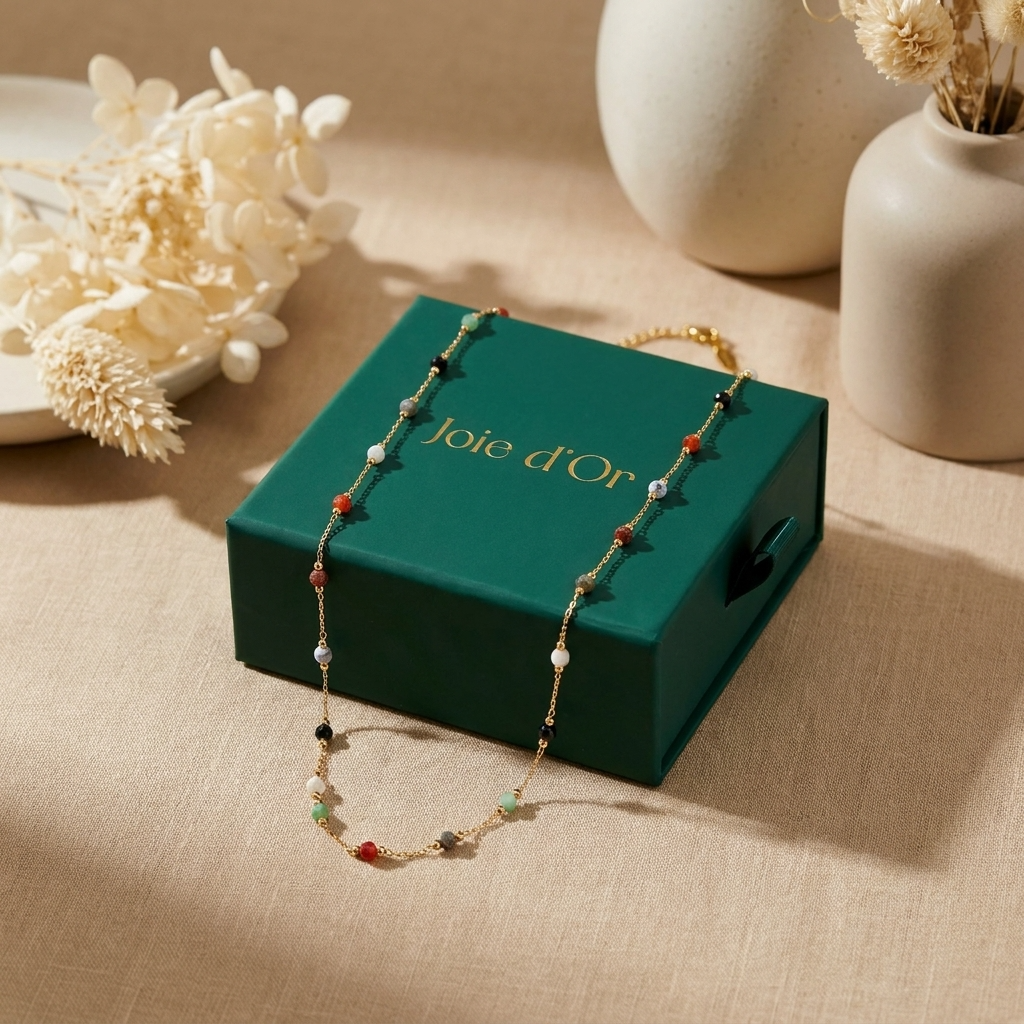 Alla Beaded Stone Necklace