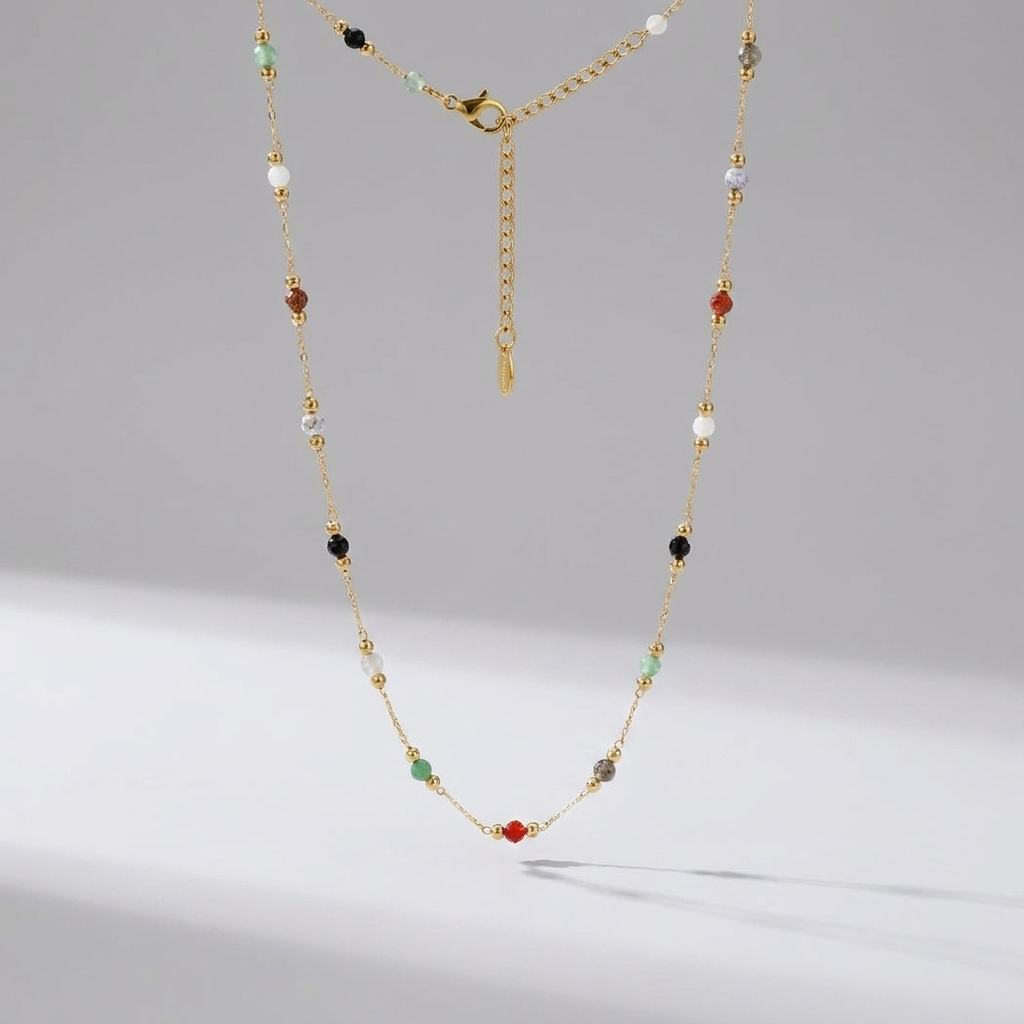 Alla Beaded Stone Necklace