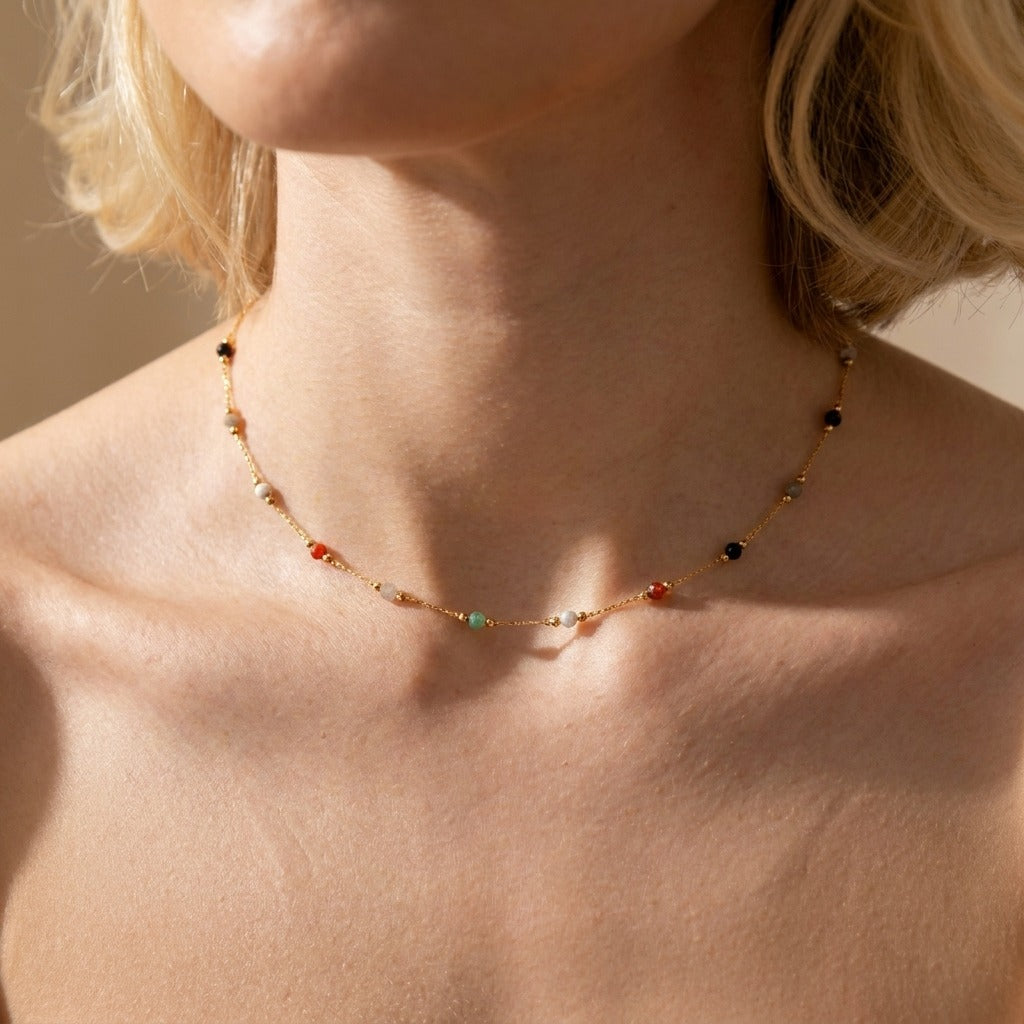 Alla Beaded Stone Necklace