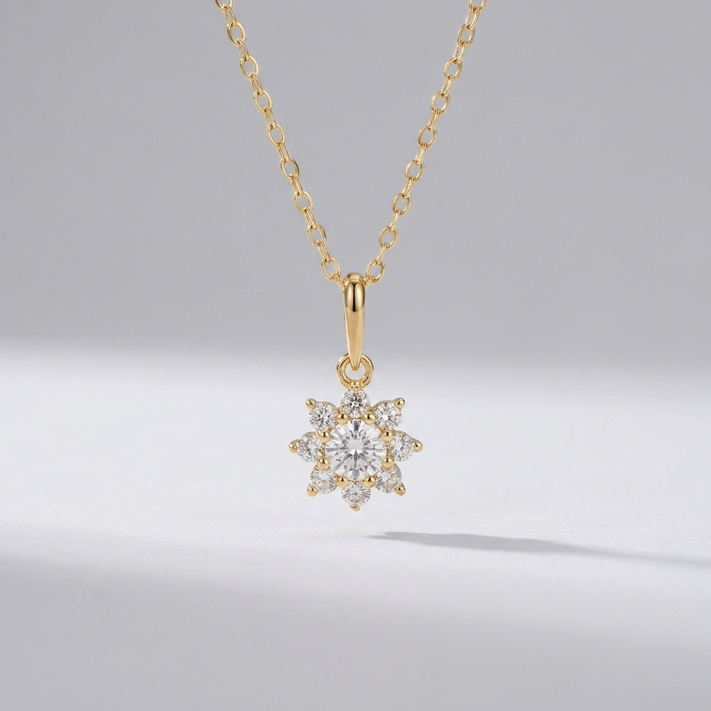 Elisa Crystal Flower Necklace