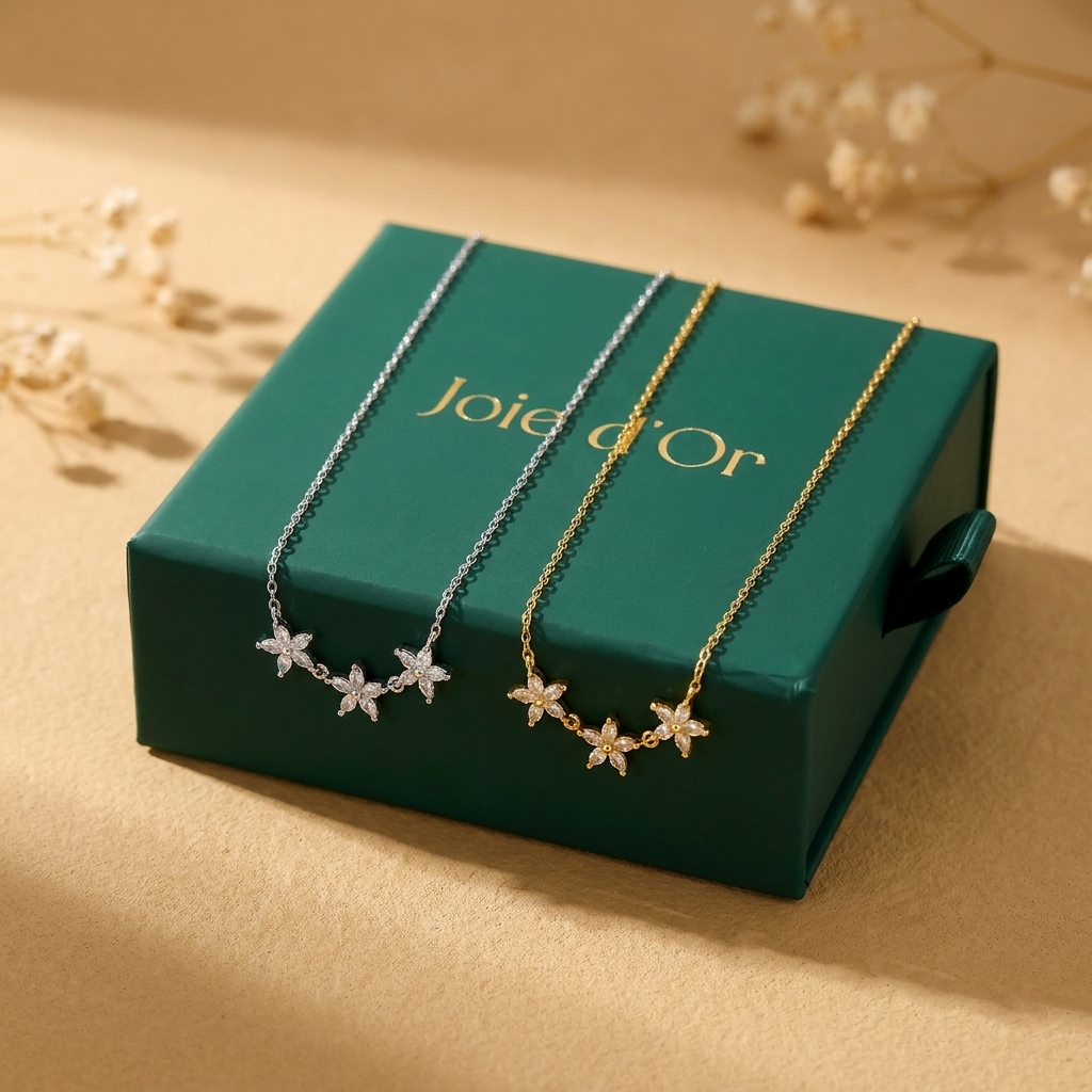Maia Crystal Flower Necklace