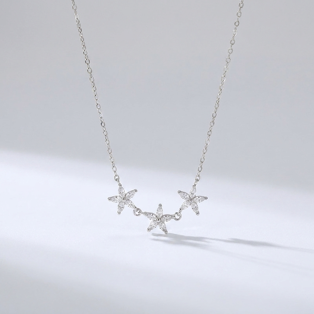 Maia Crystal Flower Necklace