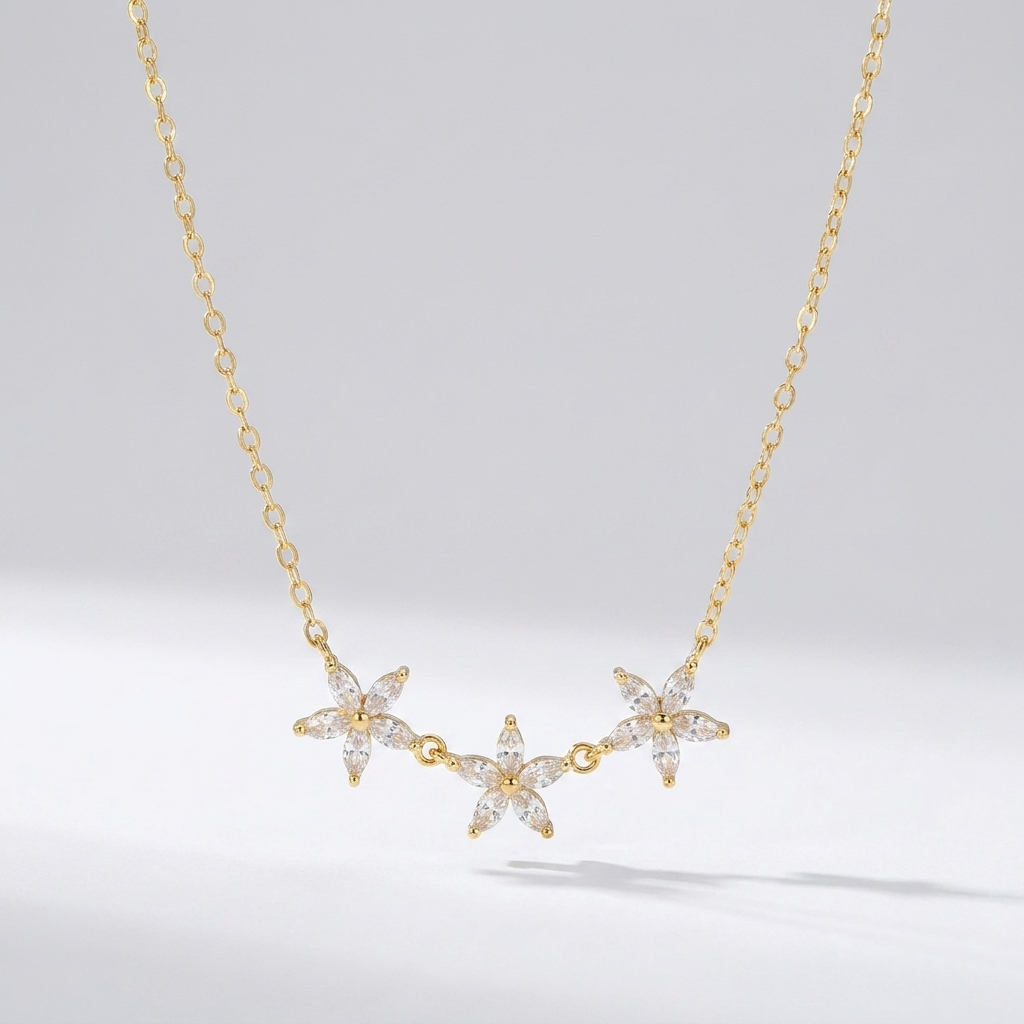 Maia Crystal Flower Necklace