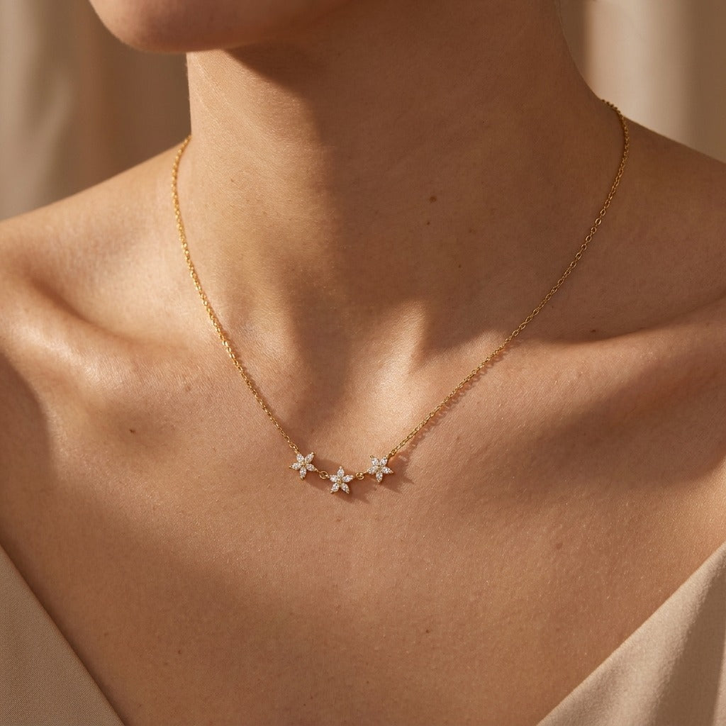 Maia Crystal Flower Necklace