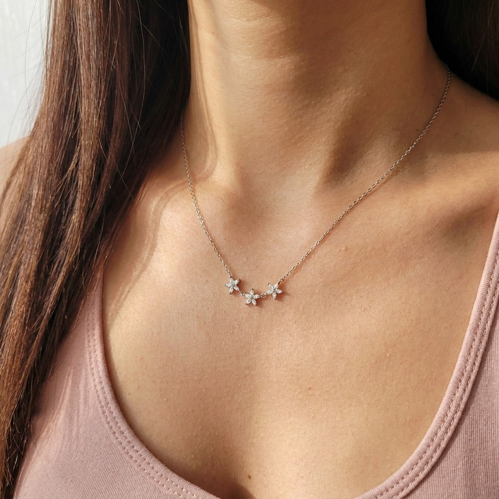 Maia Crystal Flower Necklace