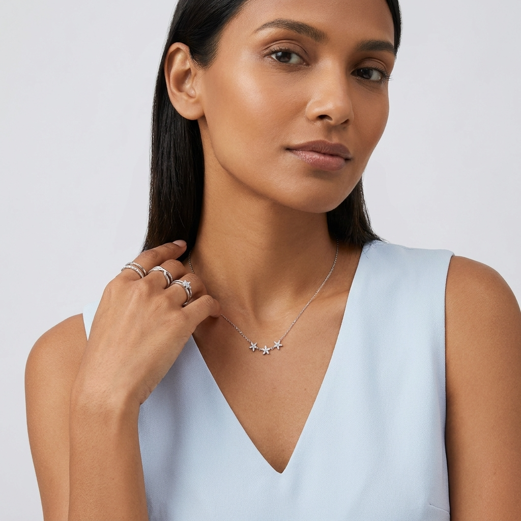 Maia Crystal Flower Necklace