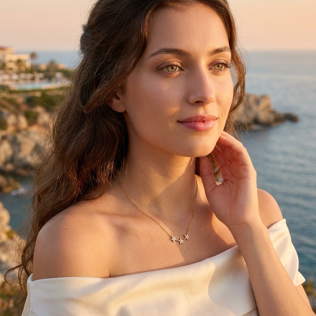 Maia Crystal Flower Necklace