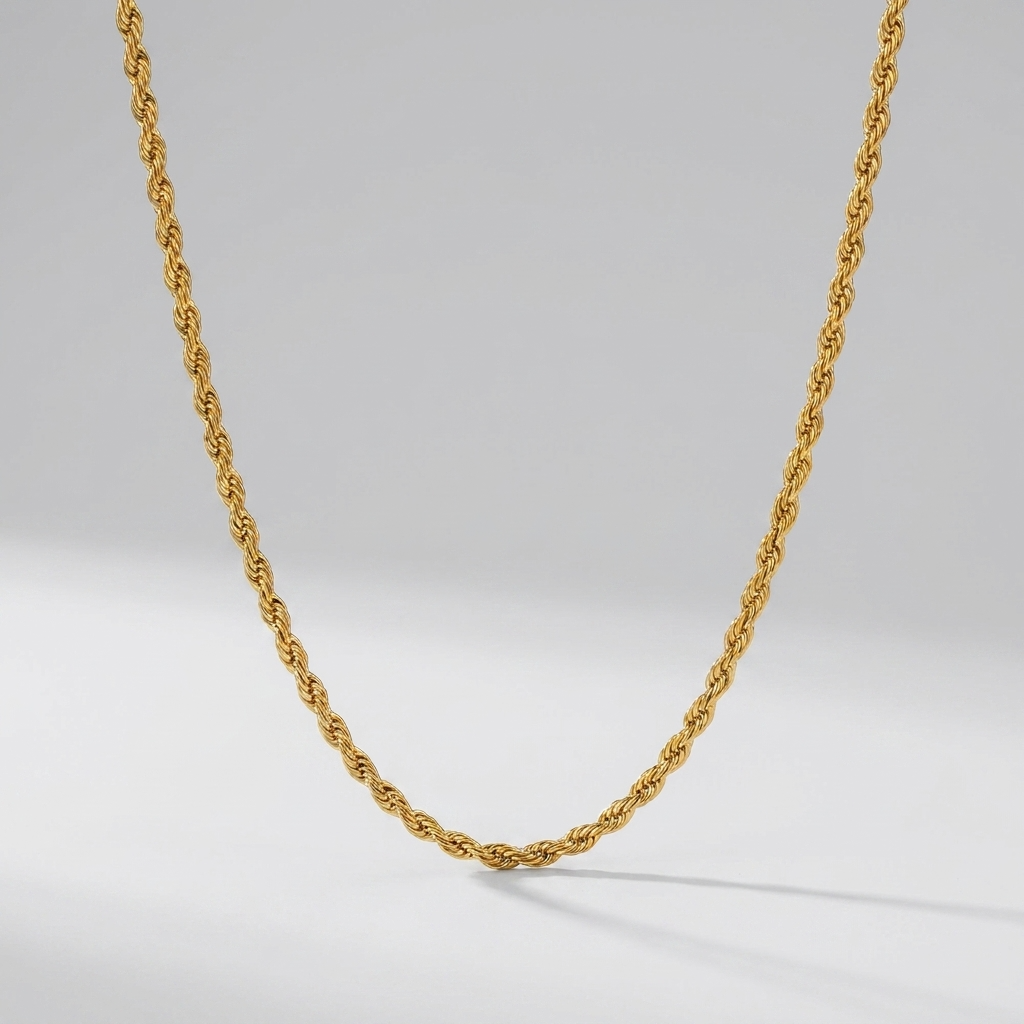 Calle Rope Chain Gold Necklace