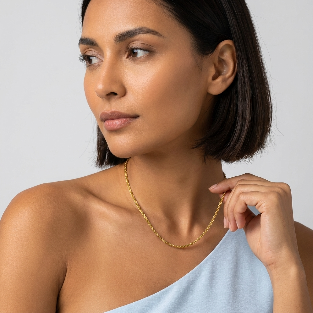 Calle Rope Chain Gold Necklace
