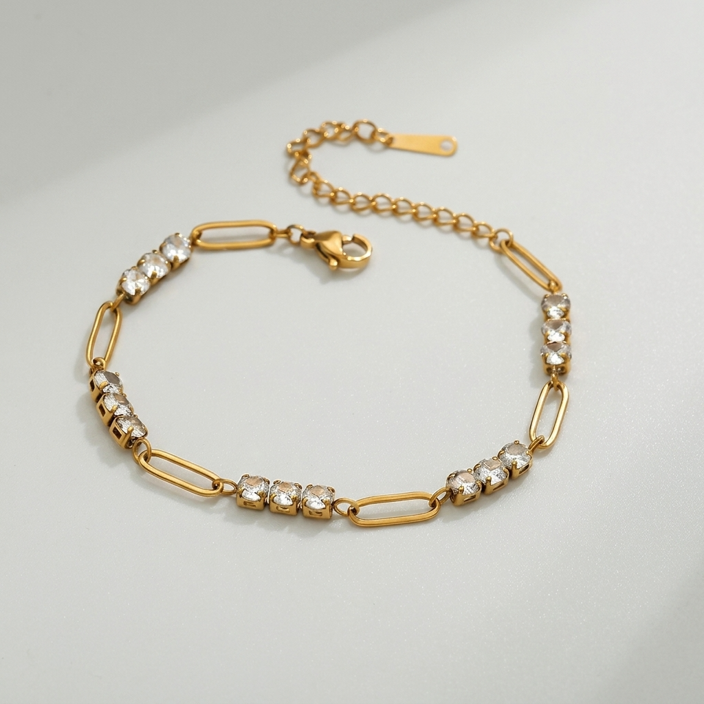 Léa Paperclip Tennis Bracelet