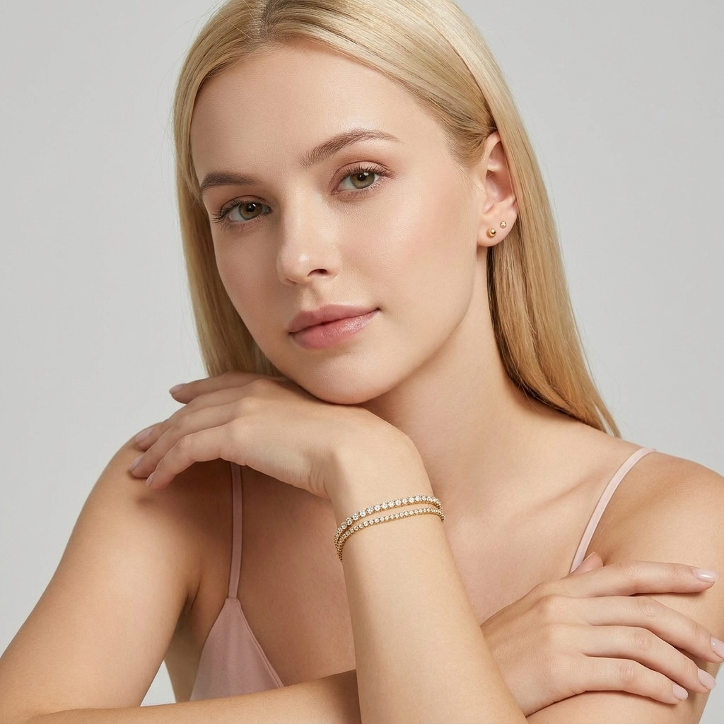 Léa Double Tennis Bracelet Set