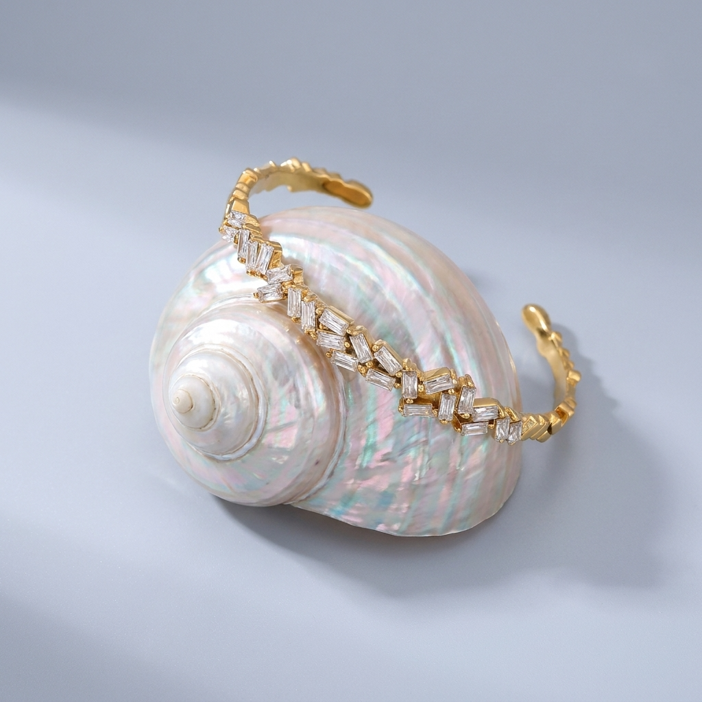 Amélie Radiant Gold Crystal Bangle