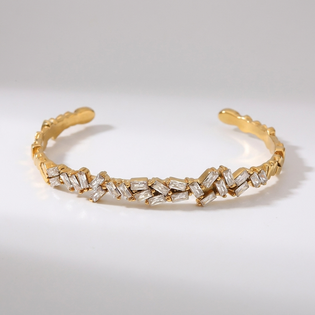 Amélie Radiant Gold Crystal Bangle