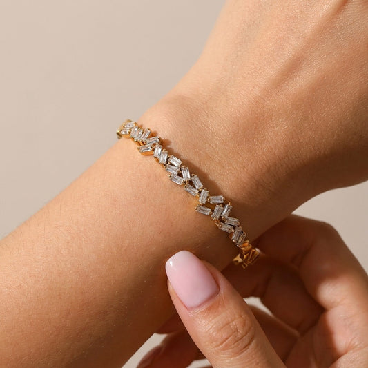 Amélie Radiant Gold Crystal Bangle