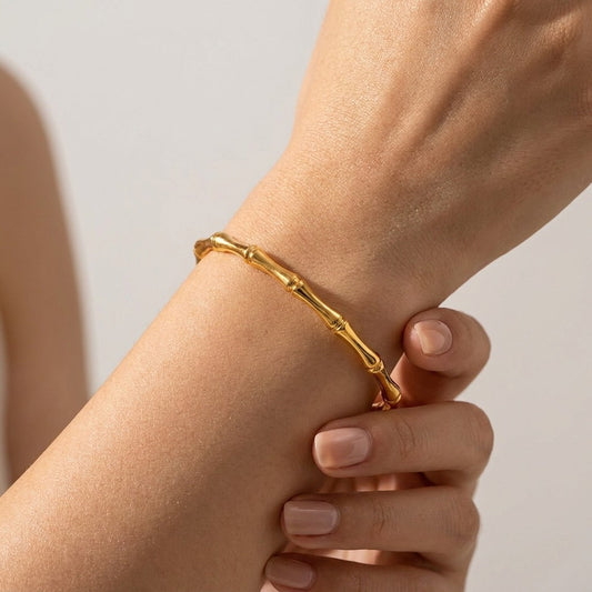 Emma Bamboo Gold Bangle