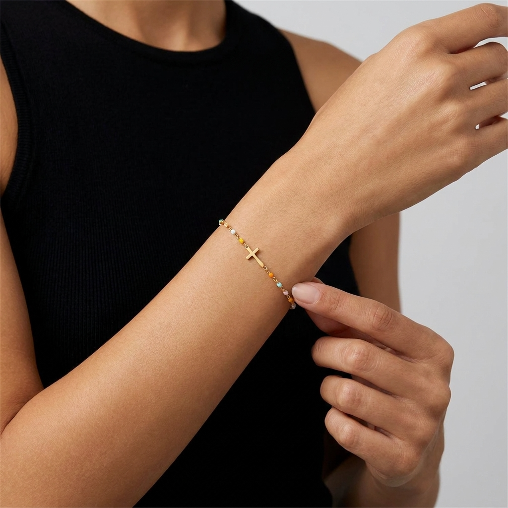 Amélie Cross Bead Bracelet