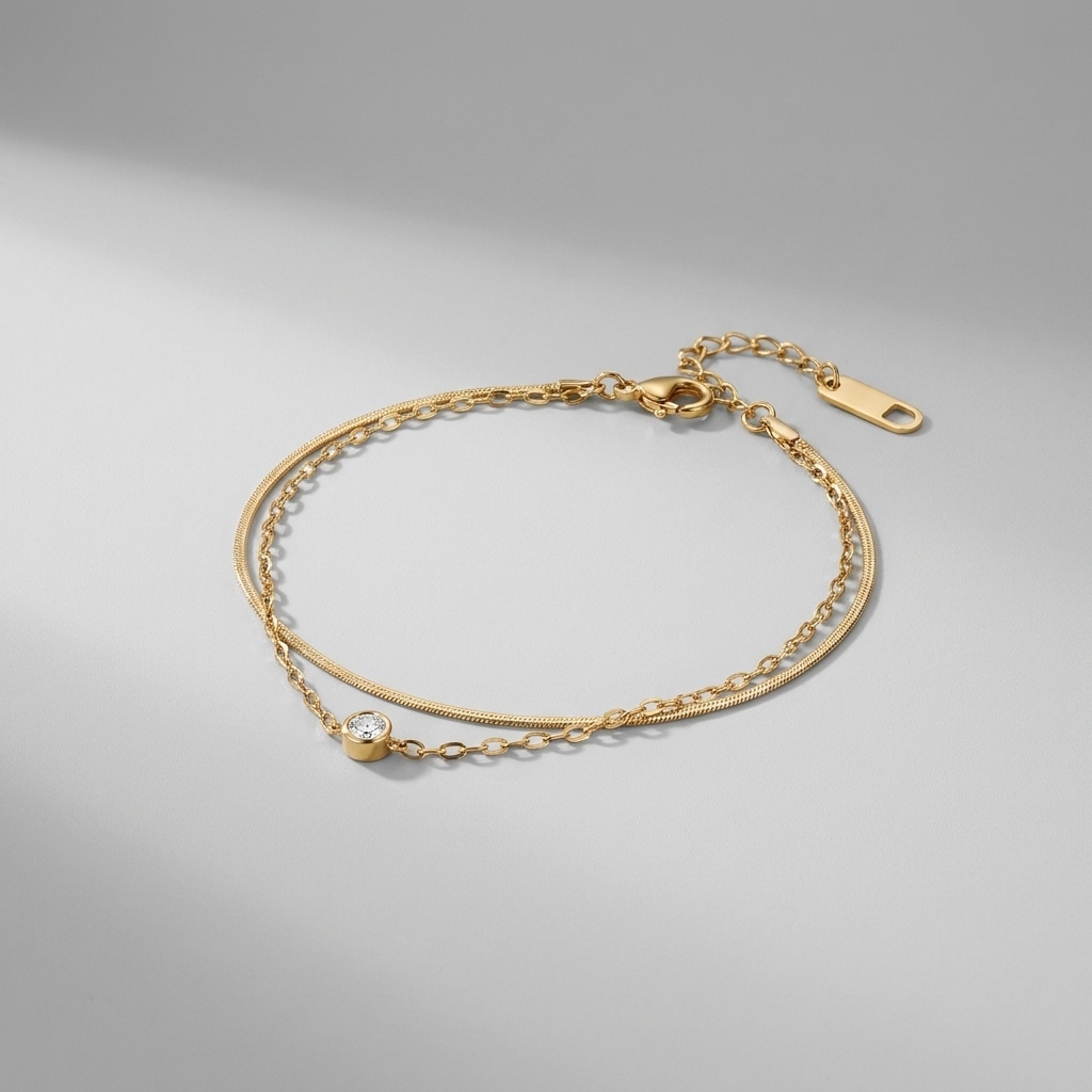 Amélie Crystal Double-Chain Bracelet