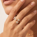 Lydia Crystal Flowers Ring