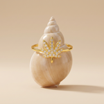 Lydia Crystal Leaf Ring