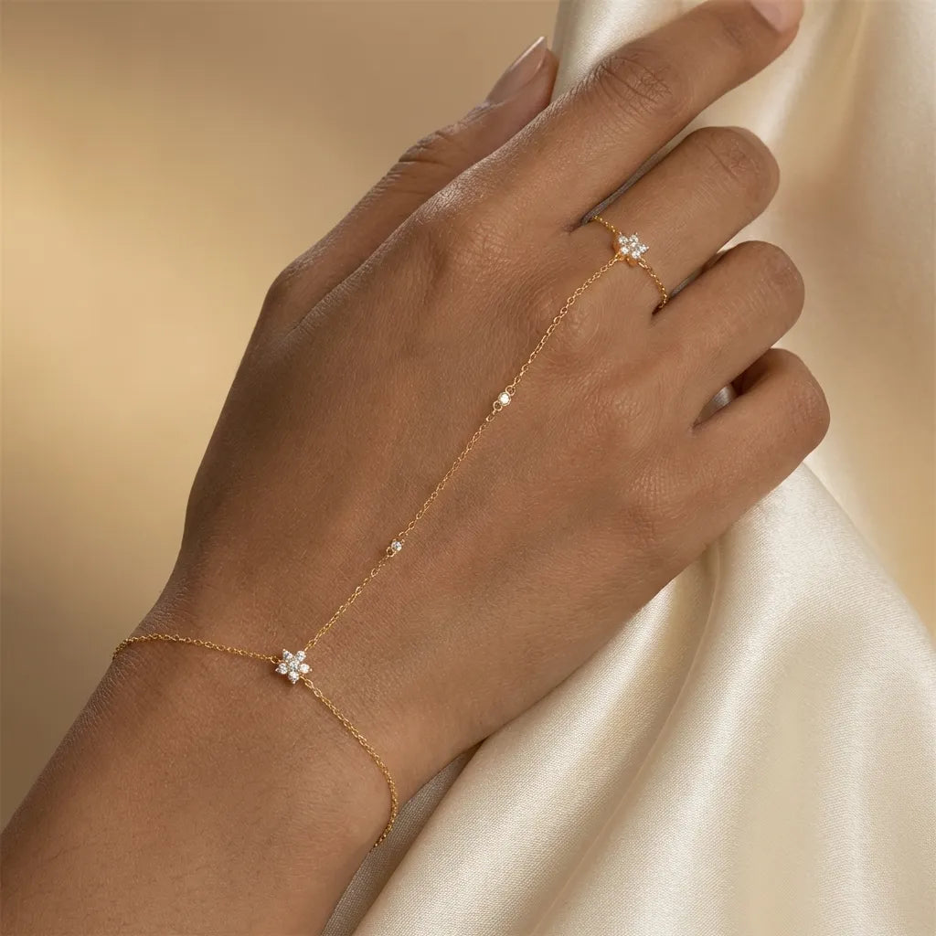 Amélie Crystal Flowers Chain Bracelet