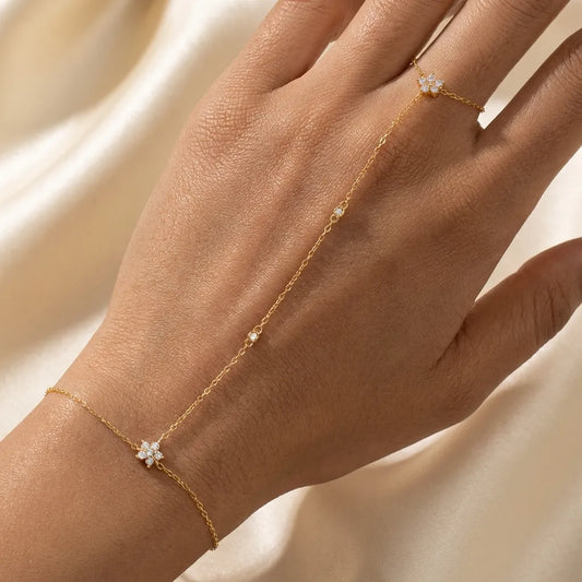 Amélie Crystal Flowers Chain Bracelet