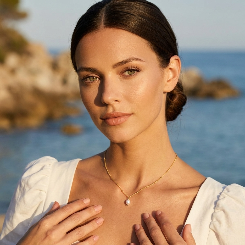 Léa Dainty Pearl Drop Necklace