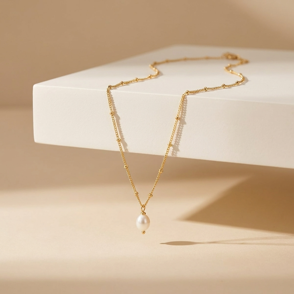 Léa Dainty Pearl Drop Necklace
