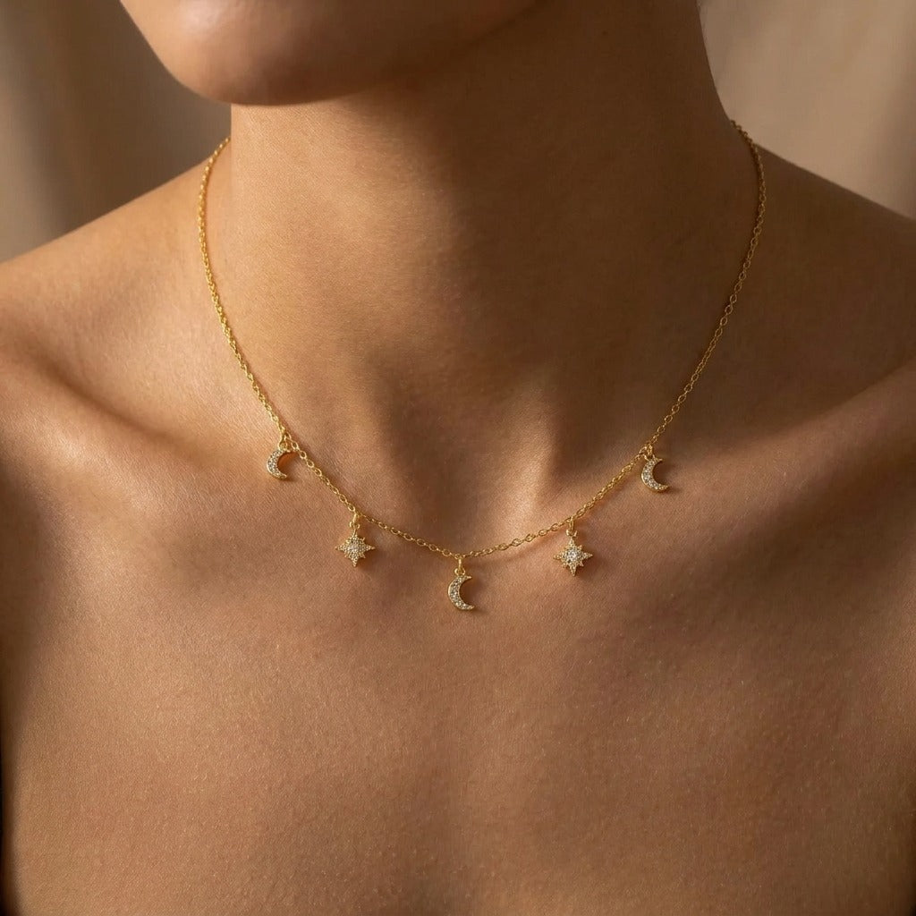 Amélie Moon & Star Necklace