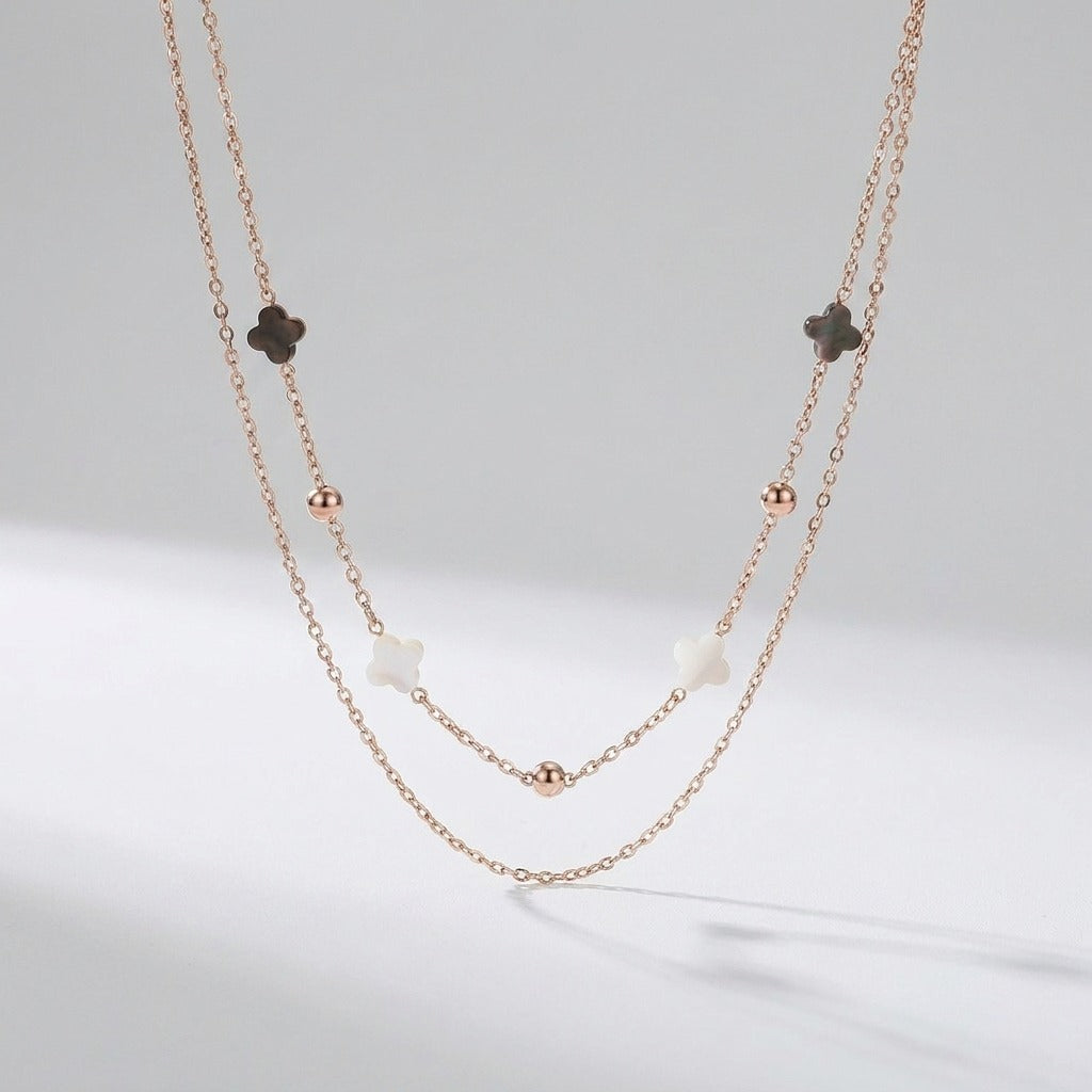 Elodie Shell Clover Necklace