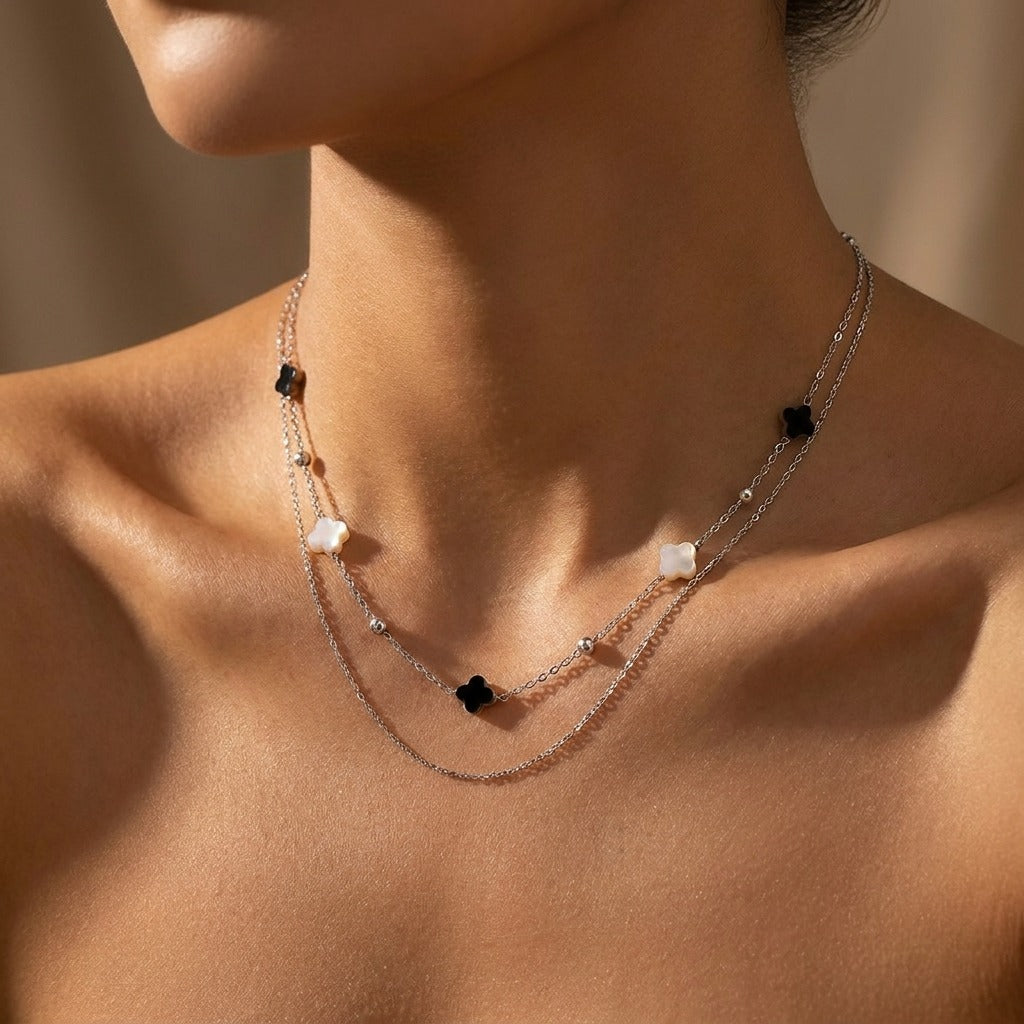 Elodie Shell Clover Necklace