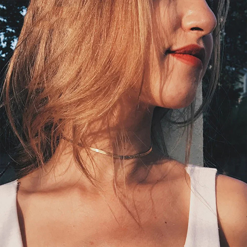 Elizabeth Gold Herringbone Necklace + Complimentary Earrings