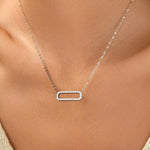 Elodie Oval Sparkle Necklace