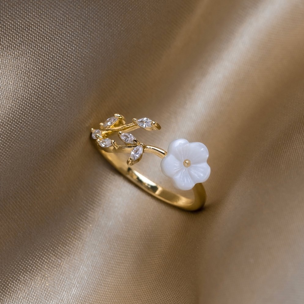 Flora White Ring
